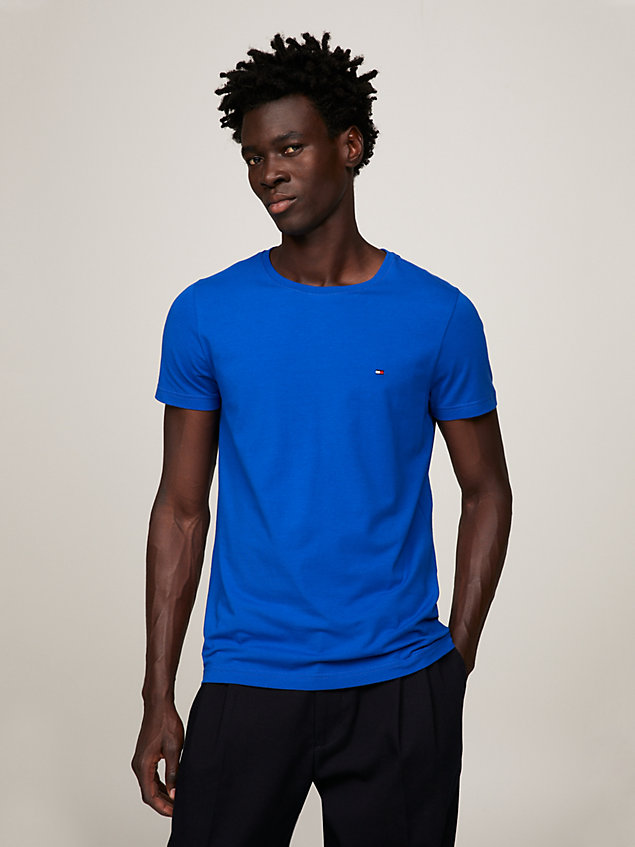 blue extra slim fit t-shirt mit rundhalsausschnitt für herren - tommy hilfiger