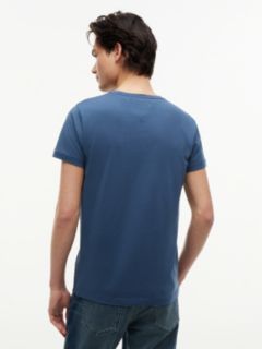 Flag Embroidery Slim Jersey T-Shirt — Blue 4