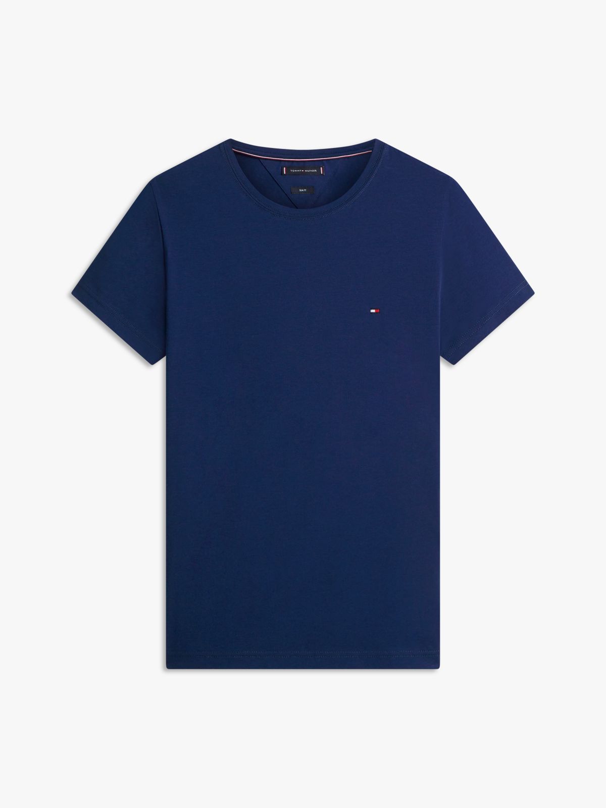 Flag Embroidery Slim Jersey T-Shirt — Blue