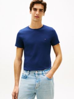 Flag Embroidery Slim Jersey T-Shirt — Blue 1
