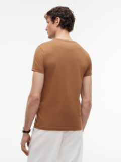 Flag Embroidery Slim Jersey T-Shirt — Brown 4