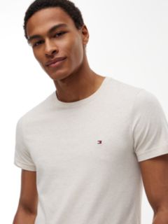 Flag Embroidery Slim Jersey T-Shirt — Beige 3