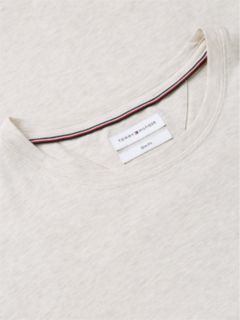 Flag Embroidery Slim Jersey T-Shirt — Beige 6
