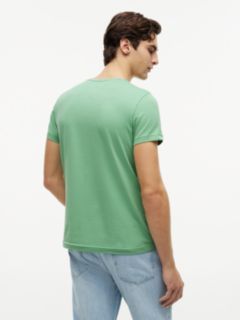 Flag Embroidery Slim Jersey T-Shirt — Green 4