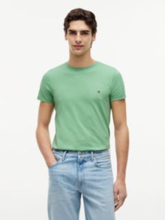 Flag Embroidery Slim Jersey T-Shirt — Green 1