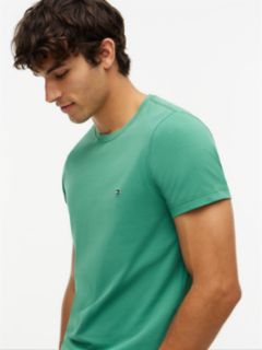 Flag Embroidery Slim Jersey T-Shirt — Green 3