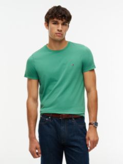 Flag Embroidery Slim Jersey T-Shirt — Green 1