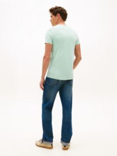 Flag Embroidery Slim Jersey T-Shirt — Green 4