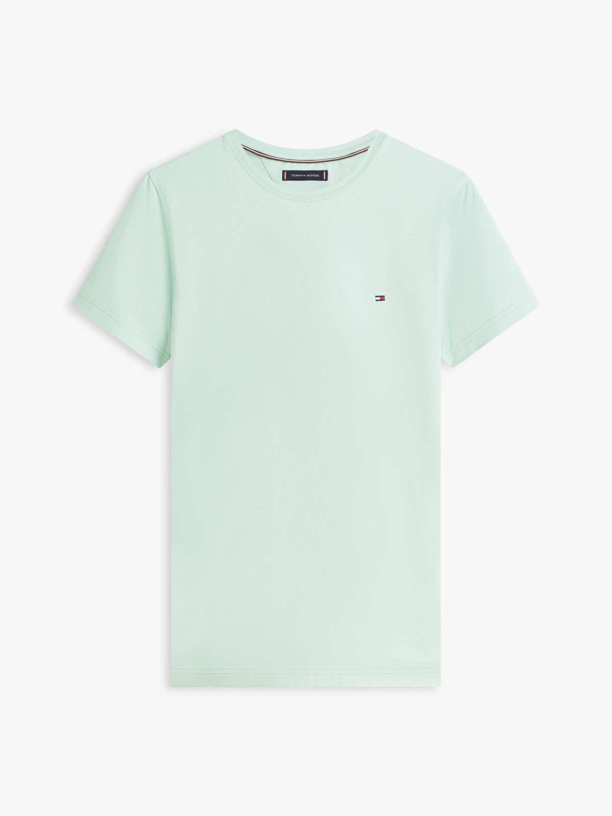 Flag Embroidery Slim Jersey T-Shirt — Green