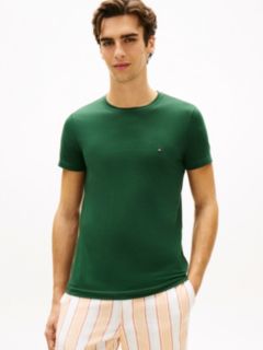 Flag Embroidery Slim Jersey T-Shirt — Green 1