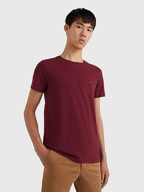 Mens Slim Fit Crew Neck T-Shirt Pocket Short Sleeve Tops Cotton Khaki Blue Red 