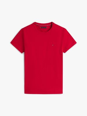 red flag embroidery slim t-shirt for men tommy hilfiger