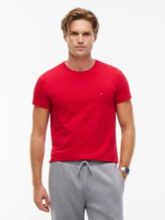 Flag Embroidery Slim Jersey T-Shirt — Red 1