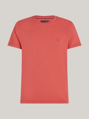 red stretch slim t-shirt for men tommy hilfiger