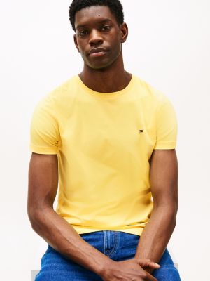 yellow stretch slim t-shirt for men tommy hilfiger