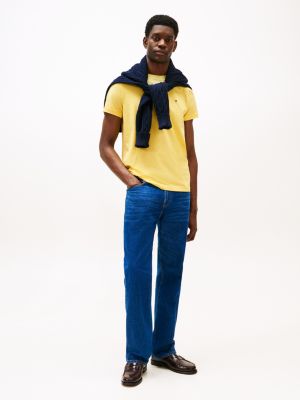 yellow stretch slim t-shirt for men tommy hilfiger