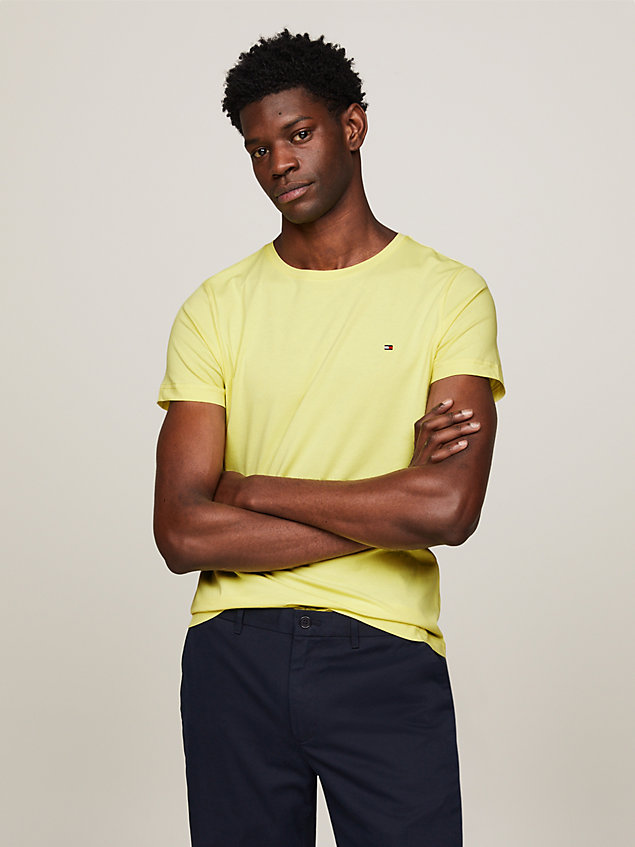 yellow crew neck extra slim fit t-shirt for men tommy hilfiger