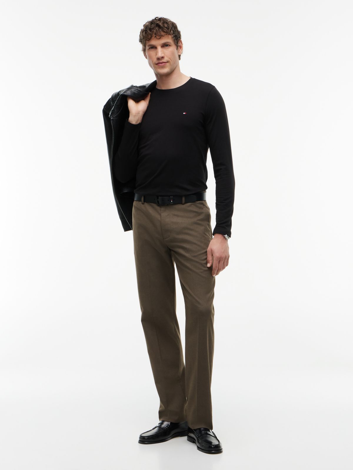 Slim Jersey Long Sleeve T-Shirt — Black