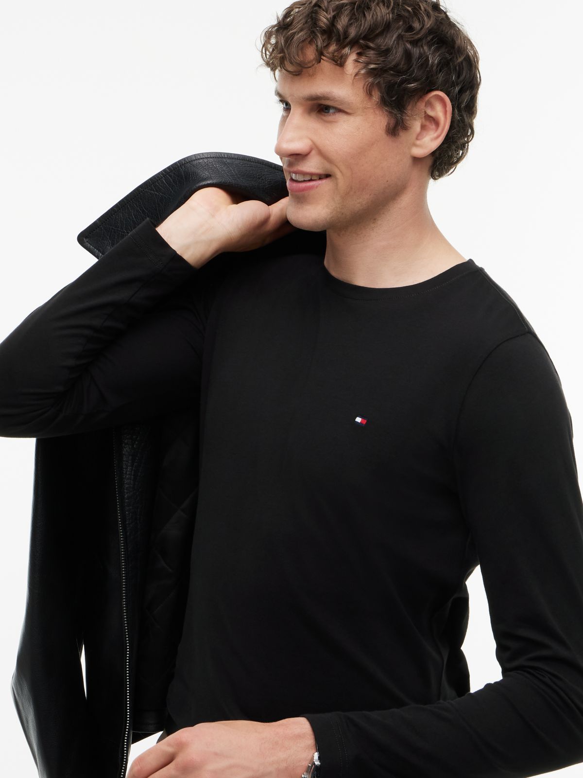 Slim Jersey Long Sleeve T-Shirt — Black