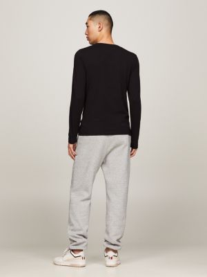 black slim long sleeve t-shirt for men tommy hilfiger