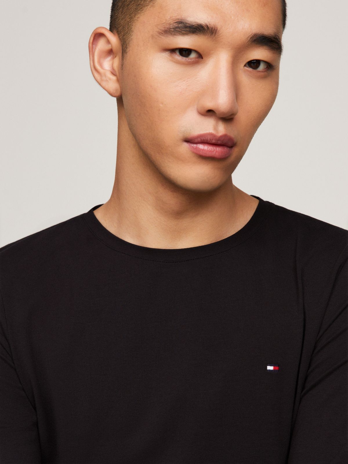 Slim Jersey Long Sleeve T-Shirt — Black