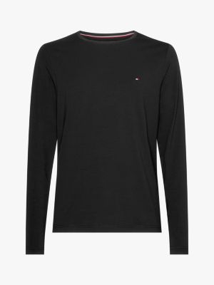 black long sleeve slim t-shirt for men tommy hilfiger