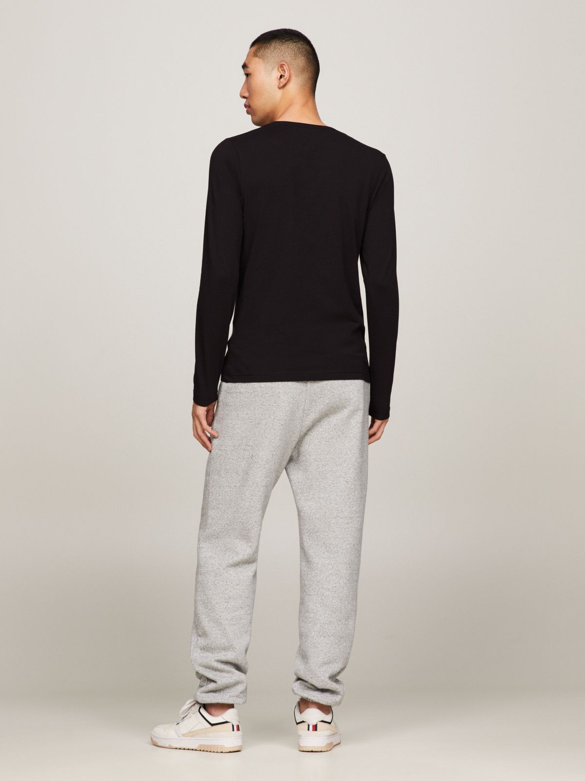Slim Jersey Long Sleeve T-Shirt — Black