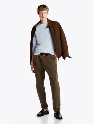 blue slim long sleeve t-shirt for men tommy hilfiger