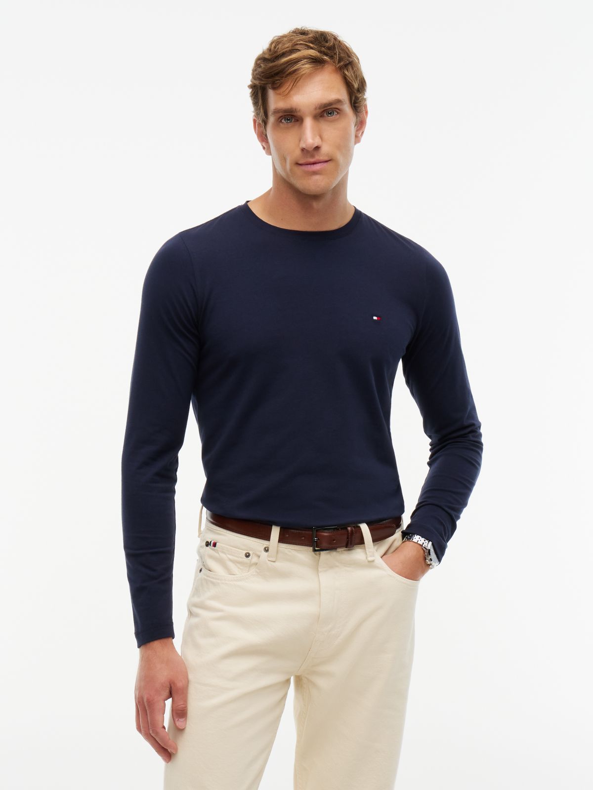 Slim Jersey Long Sleeve T-Shirt — Blue