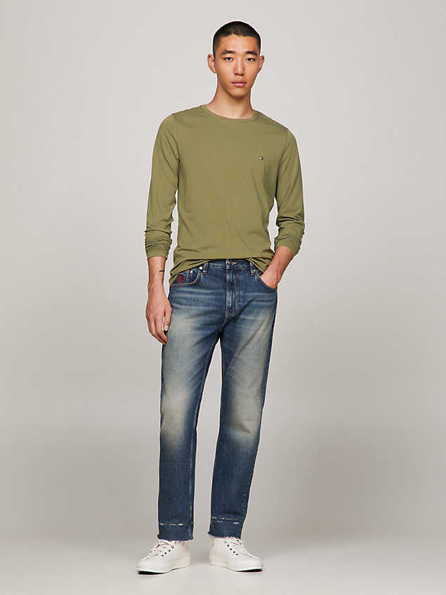 green long sleeve extra slim fit t-shirt for men tommy hilfiger