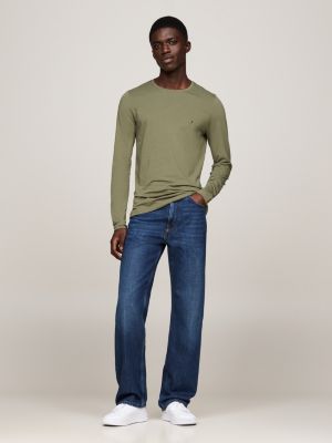grey slim long sleeve t-shirt for men tommy hilfiger