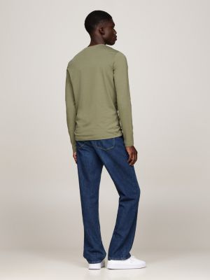 grey slim long sleeve t-shirt for men tommy hilfiger