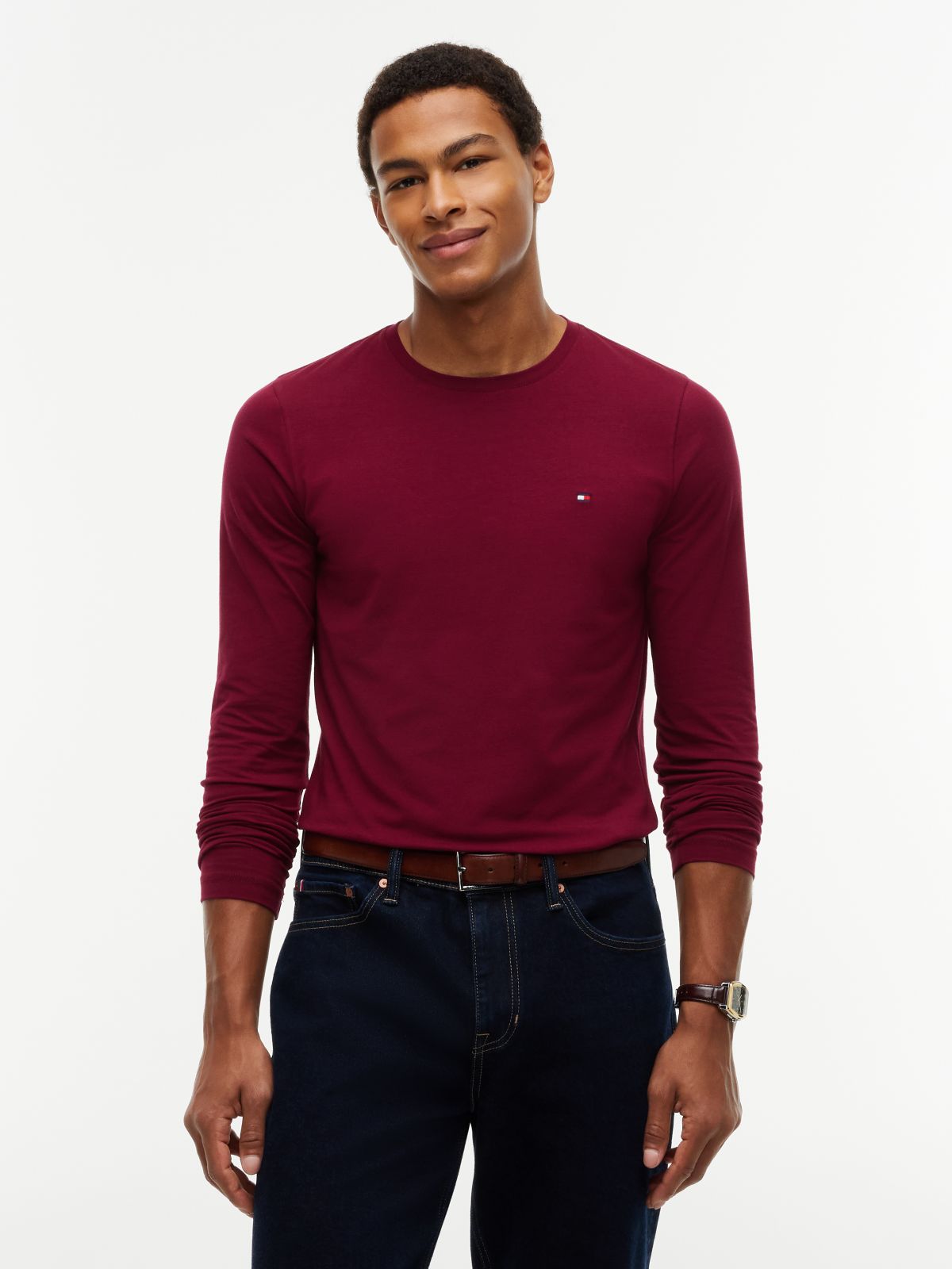 Slim Jersey Long Sleeve T-Shirt — Purple