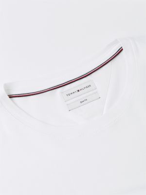 weiß slim fit jersey-langarmshirt für herren - tommy hilfiger