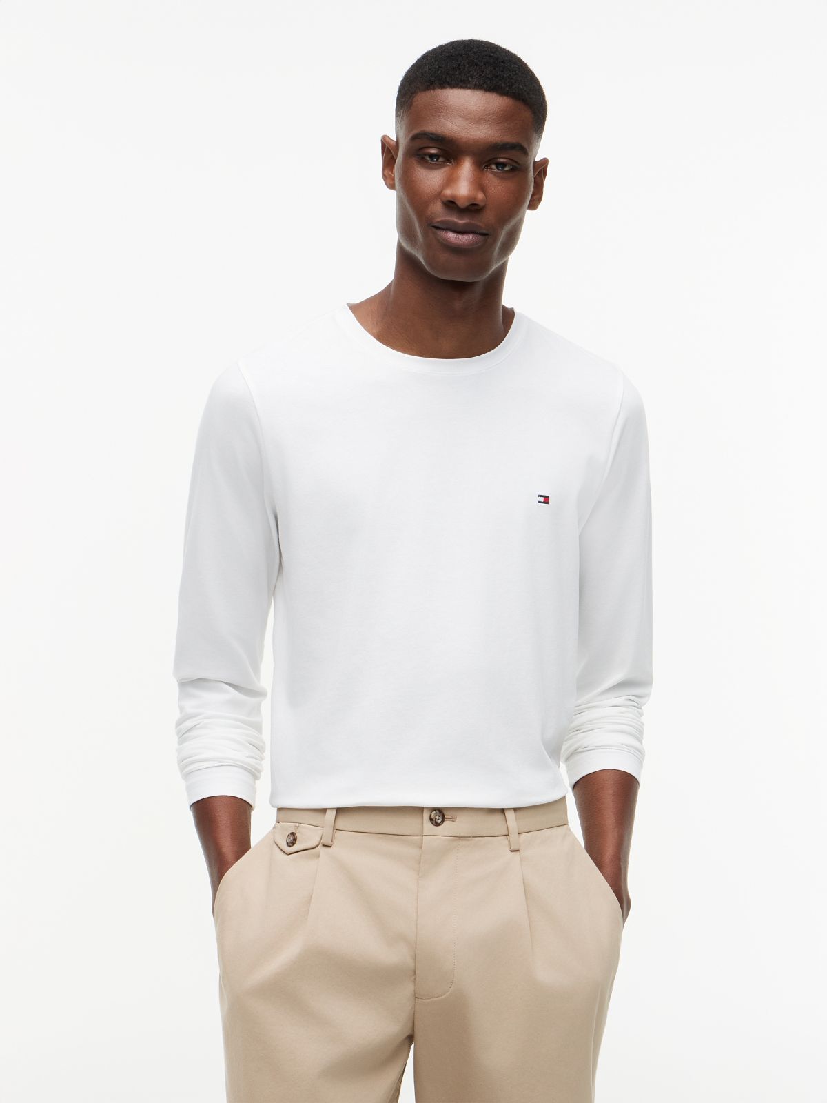 Slim Jersey Long Sleeve T-Shirt — White