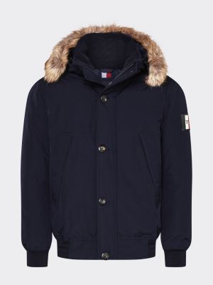 tommy hilfiger bomber jacket with fur