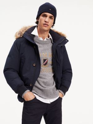 tommy hooded down bomber