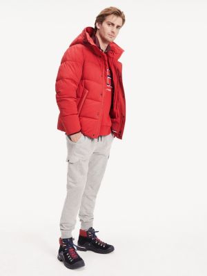 tommy hilfiger red bomber jacket mens