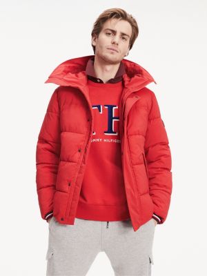 tommy hilfiger red bomber jacket mens