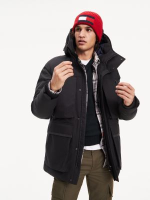 tommy hilfiger padded anorak black