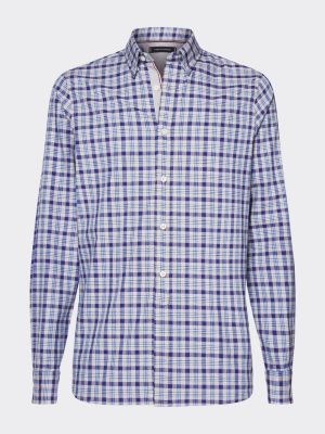 tommy hilfiger blue check shirt