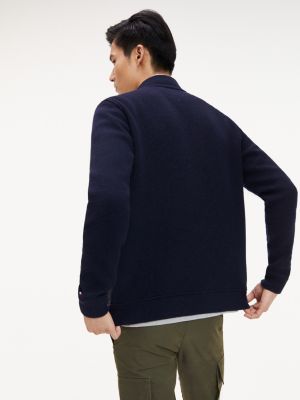 tommy hilfiger textured baseball jacket