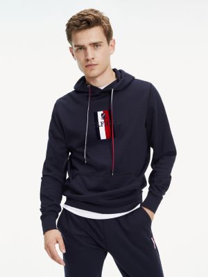 tommy hilfiger logo hoodie blue