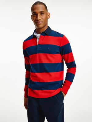Iconic Stripe Rugby Shirt | RED | Tommy 