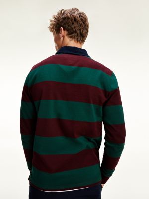 Iconic Stripe Rugby Shirt | RED | Tommy 