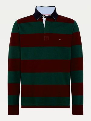 Iconic Stripe Rugby Shirt | RED | Tommy 