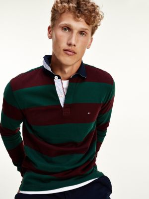 Iconic Stripe Rugby Shirt | RED | Tommy 