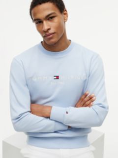 Logo Embroidery Fleece Sweatshirt — Blue 3