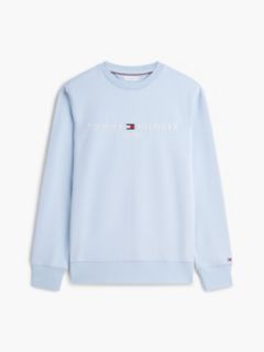 Logo Embroidery Fleece Sweatshirt — Blue 5