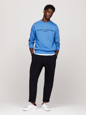 Logo Graphic Crew Neck Sweatshirt, Blue